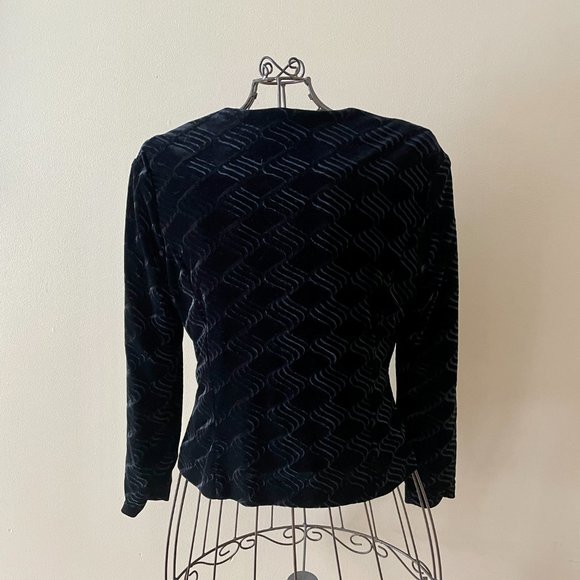 Vintage Black Velvet Whimsigoth Top Marie-Claire 1990s Made in Canada - Picture 4 of 9